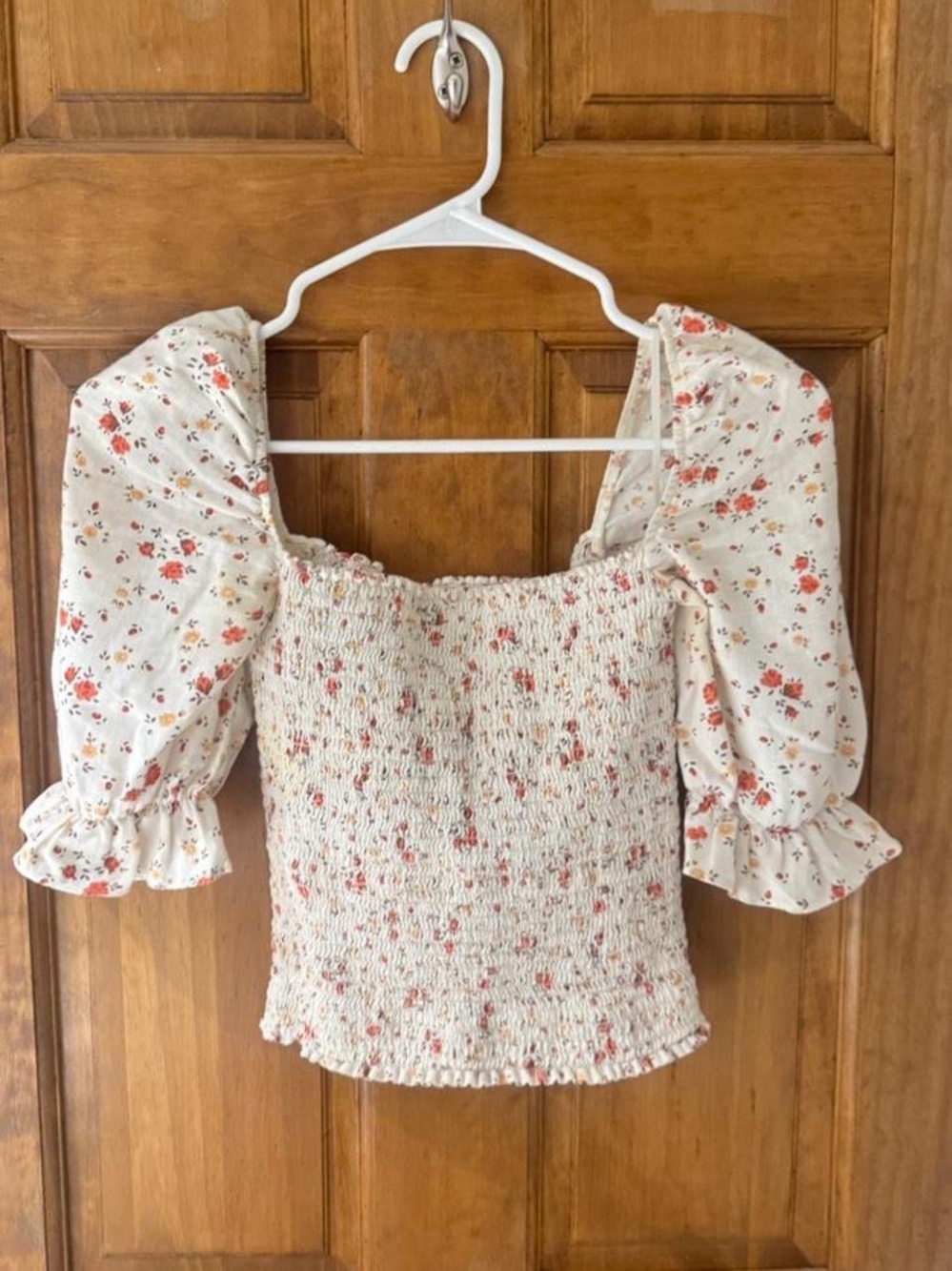 Reformation Clementine Ruched Floral-print Linen Top
